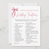 Invitation Traditions Mariages de la Bow rose Fête des mariée (Devant)