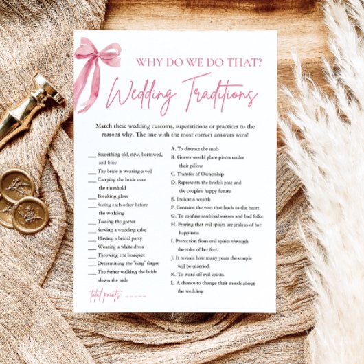 Invitation Traditions Mariages de la Bow rose Fête des mariée