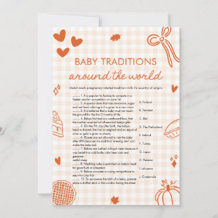 Invitation Traditions Pour Bébés Dessinées À La Main Dans Le