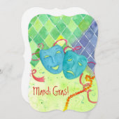 Invitation Tragédie de la fête de Mardi Gras (Devant / Derrière)