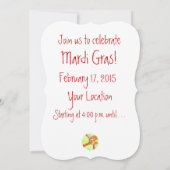 Invitation Tragédie de la fête de Mardi Gras (Dos)