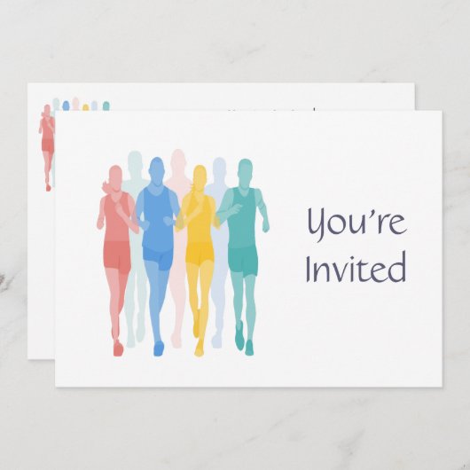 Invitation Trail Runing Racing Runner, événement (Devant / Derrière)