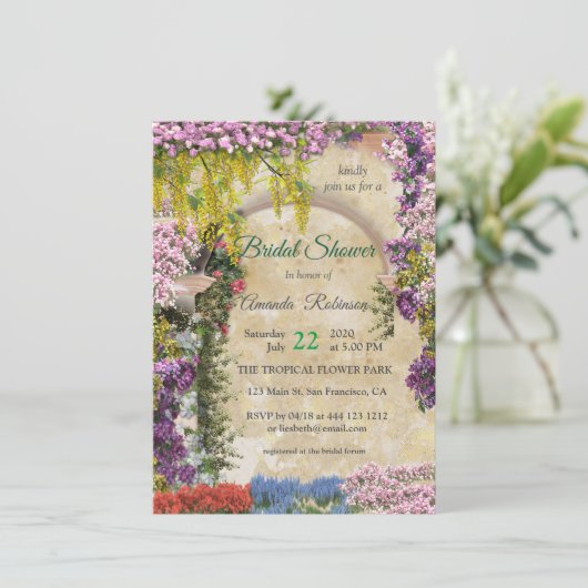 Invitation Trailing fleurs sur une splendeur dorée Invit (Debout devant)