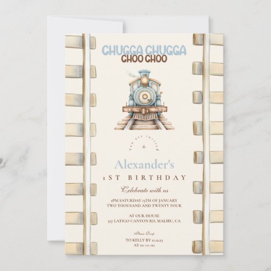 Invitation Train 1er anniversaire (Devant)