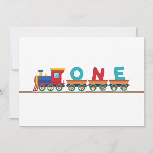 Invitation Train 1er anniversaire Modèle photo de réception (Dos)