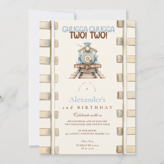 Invitation Train 2e anniversaire (Devant)