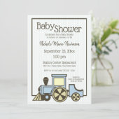 Invitation Train baby shower Choo Choo (Debout devant)