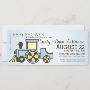 Invitation Train baby shower Choo Choo