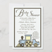 Invitation Train baby shower Choo Choo (Devant)