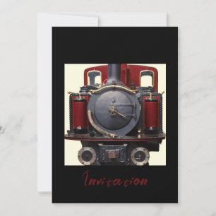 Invitation Train Bleu Et Rouge 