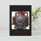 Invitation Train Bleu Et Rouge  (Debout devant)
