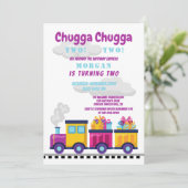 Invitation Train Chugga Choo Cartoon deuxième anniversaire (Debout devant)