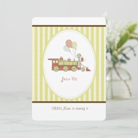 Invitation Train d'anniversaire (Debout devant)