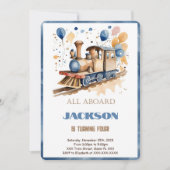 Invitation Train d'anniversaire 4 ans (Devant)