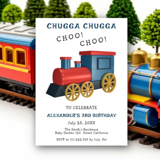 Invitation Train d'anniversaire Chugga Choo