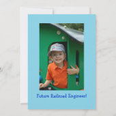 Invitation Train d'anniversaire de crème glacée de gâteau et (Dos)