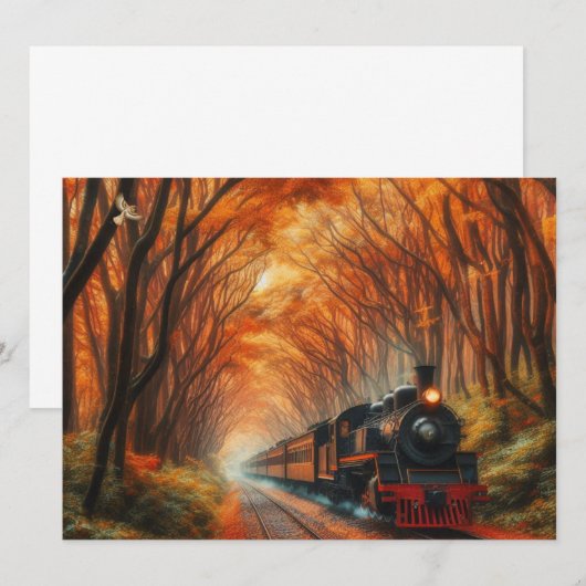 Invitation train d'automne classique (Devant / Derrière)