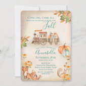 Invitation Train d'automne de l'Aquarelle Cute (Devant)