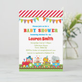 Invitation Train de cirque d'invitation de baby shower de (Debout devant)