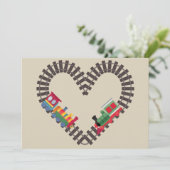 Invitation Train de la Saint-Valentin Chemin de fer Cœur  (Debout devant)