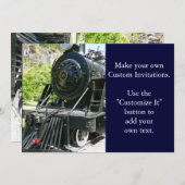 Invitation Train de locomotives Cool (Devant / Derrière)