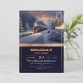 Invitation Train de Noël Peinture Vintage (Debout devant)