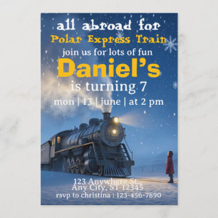 Invitation train de Noël polar express