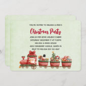 Invitation Train de Noël Whimsical Vintage avec jouets (Devant / Derrière)