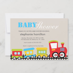 Invitation Train de transport personnalisé bébé