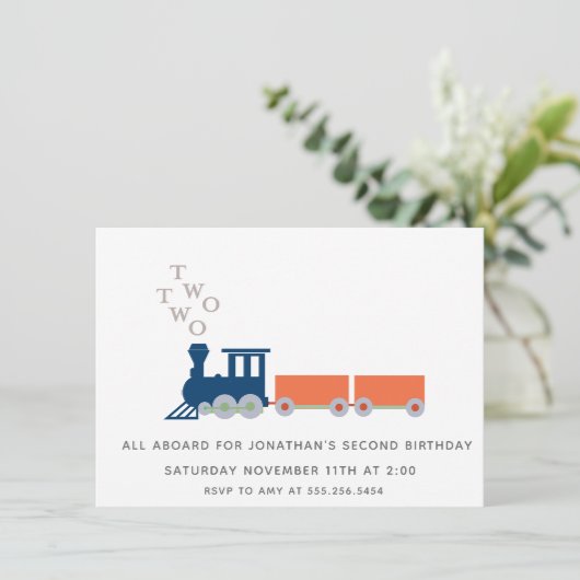 Invitation Train Deux Deux (Debout devant)