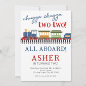 Invitation Train du garçon Chugga Chugga deux ans (Devant)