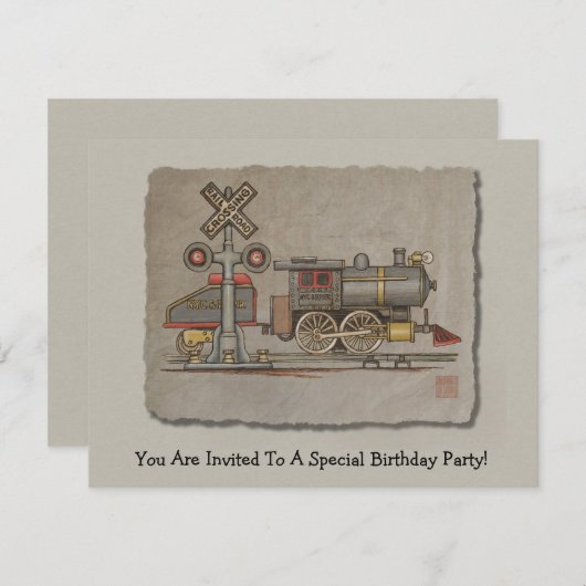 Invitation Train électrique Toy (Devant / Derrière)