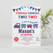 Invitation Train Invitation, pour un garçon, 2e anniversaire (Debout devant)