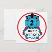 Train Joyeux Anniversaire autocollant rond