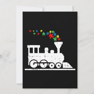 Invitation Train Puzzle Piece Sensibilisation sur l'autisme C