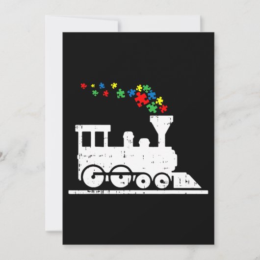 Invitation Train Puzzle Piece Sensibilisation sur l'autisme C (Devant)