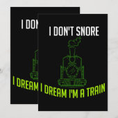 Invitation Train Snore Dream Commuter T Locomotive Steam Cade (Devant / Derrière)
