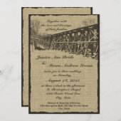 Invitation Train Trestle Rustic Mariage (Devant / Derrière)