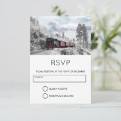 Invitation Train vintage traversant la RSVP d'hiver (Debout devant)