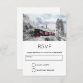 Invitation Train vintage traversant la RSVP d'hiver (Devant / Derrière)