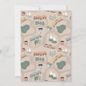 Invitation Trains colorés mignons sur les voies ferroviaires  (Dos)