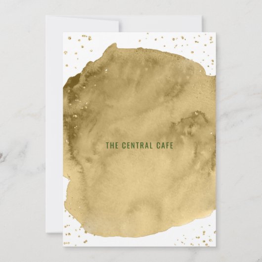 Invitation Trait de pinceau d'aquarelle dorée sur ouverture b (Dos)