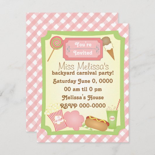 Invitation Traitements carnavals (Devant / Derrière)