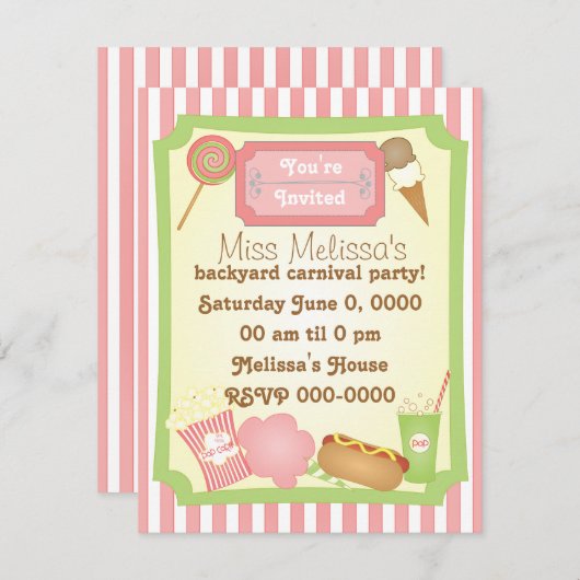 Invitation Traitements carnavals (Devant / Derrière)