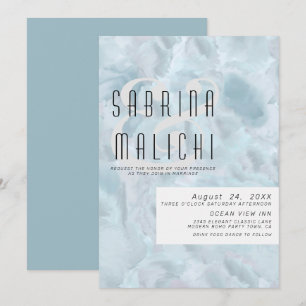Invitation Traits de peinture abstraits bleu poussiéreux pâle