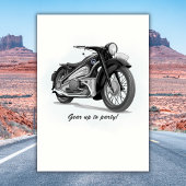 Invitation Trajet en moto classique grise - 60 ans