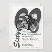 Invitation Trajet en moto classique grise - 60 ans (Devant)