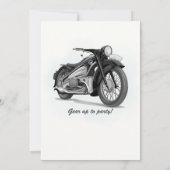 Invitation Trajet en moto classique grise - 60 ans (Dos)