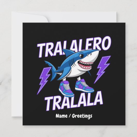 Invitation Tralalero Tralala Bootleg Funny Shark meme Graphis (Devant)