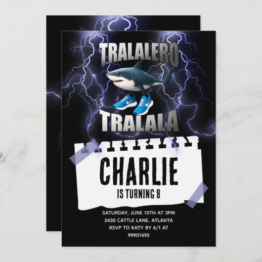 Invitation Tralalero tralala invite (Devant / Derrière)